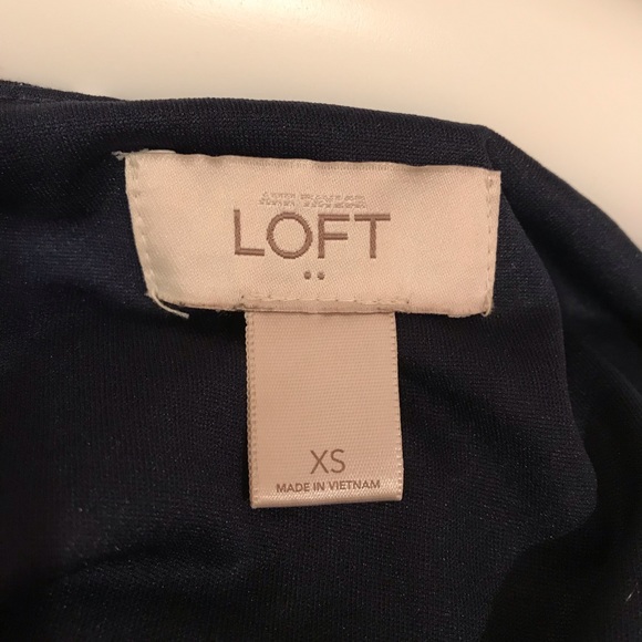 Ann Taylor LOFT Summer Dress Size XS Fit Flare Tank Dress Navy Blue White - Picture 10 of 12
